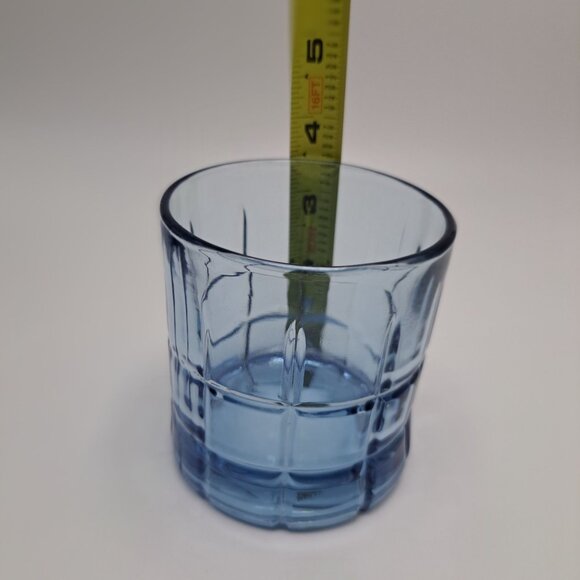 Anchor Hocking Blue Tartan Drinking Water Rocks Glass - Picture 10 of 10